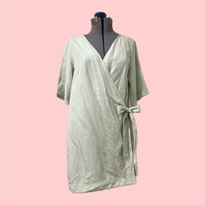COS light mint linen dress
